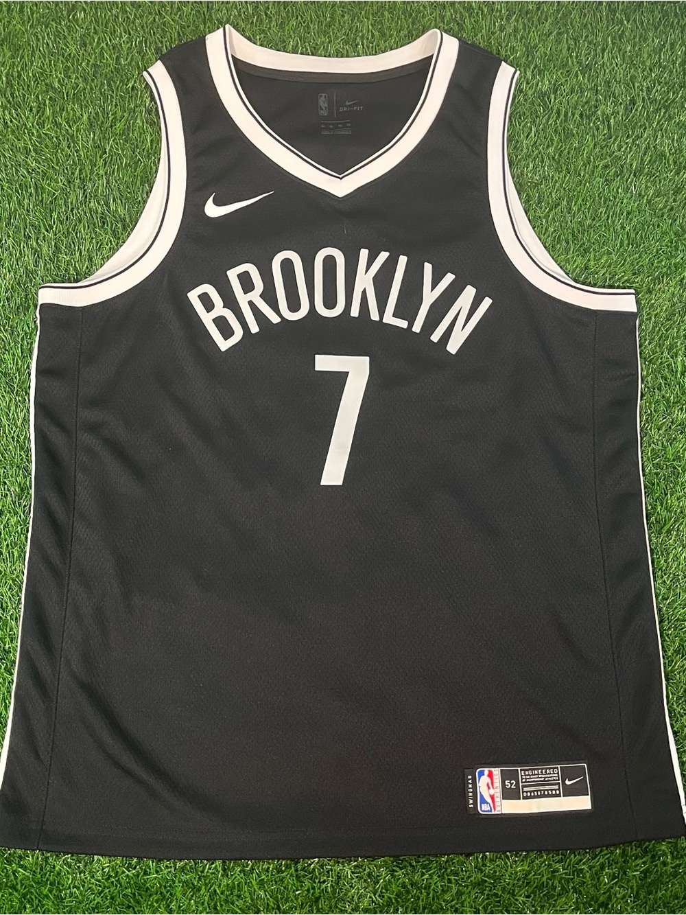 Nike NBA Brooklyn Nets Kevin Durant #7 Mens Black Basketball Jersey Size 52